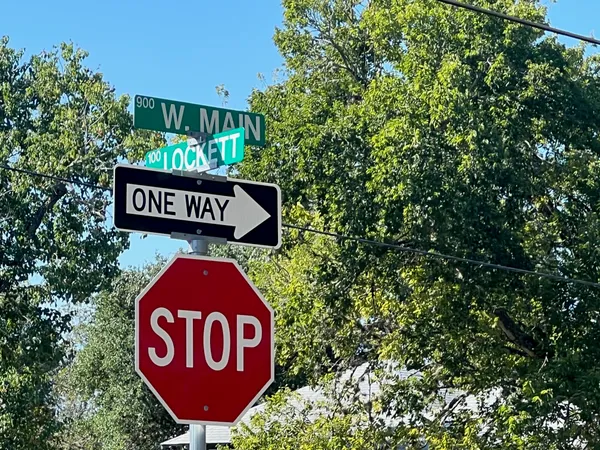 a close up of a street sign