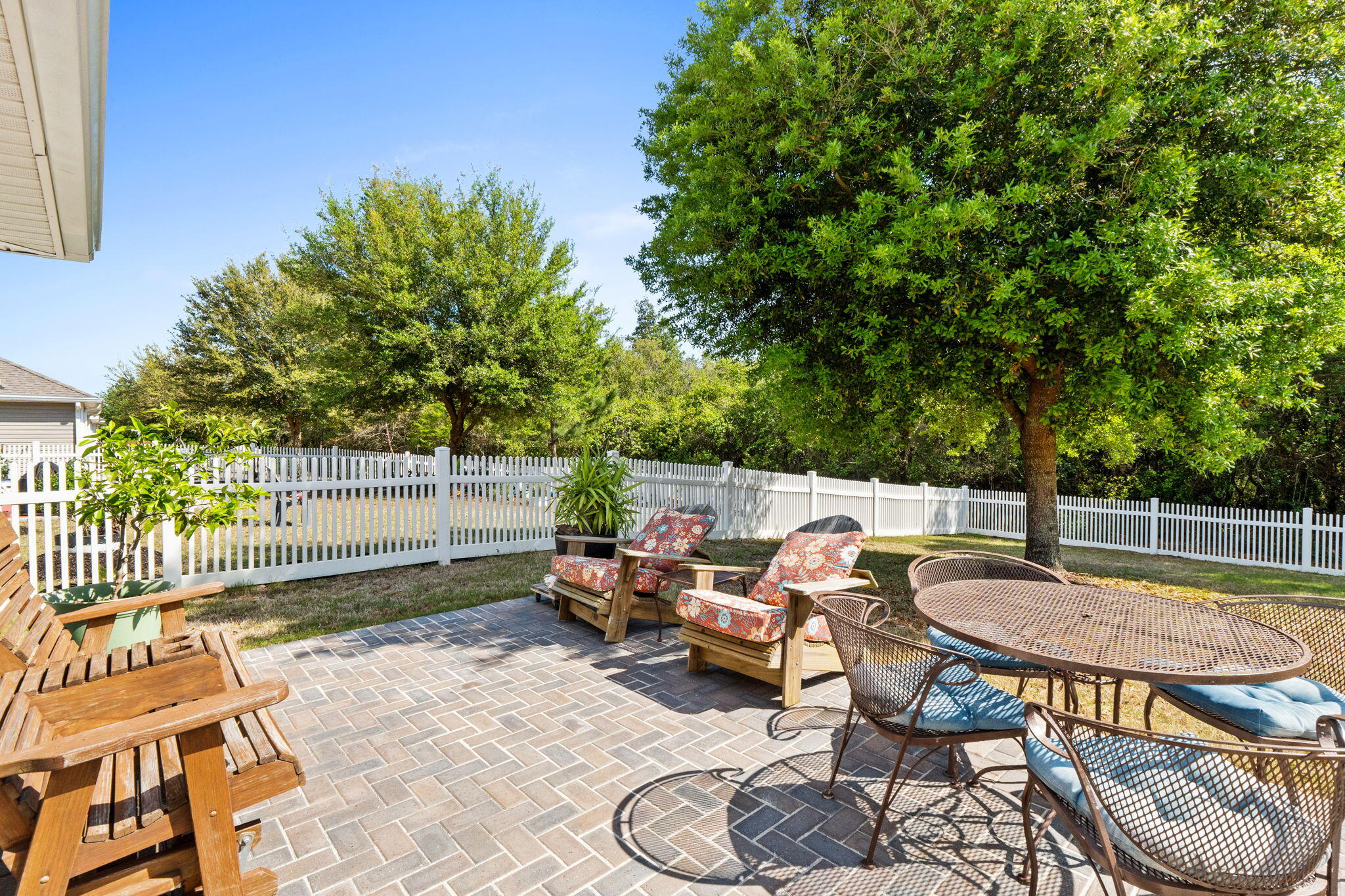 587 Fanny Ann Way Freeport, FL 32439 - Photo 46 of 78 a view of backyard with furniture and iron fence
