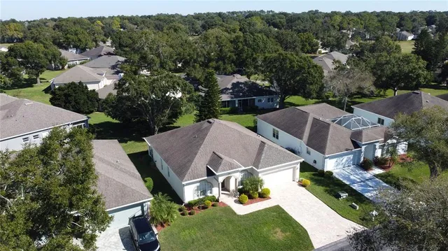 an aerial view of a house