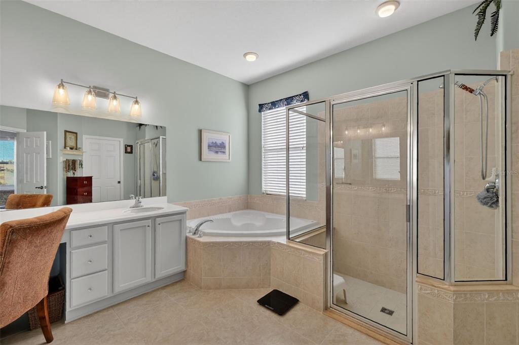 16288 Southwest 14th Avenue Road Ocala, FL 34473 - Photo 18 of 30 a bathroom with a tub sink mirror and shower