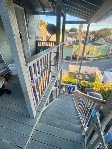 a view of yard from deck