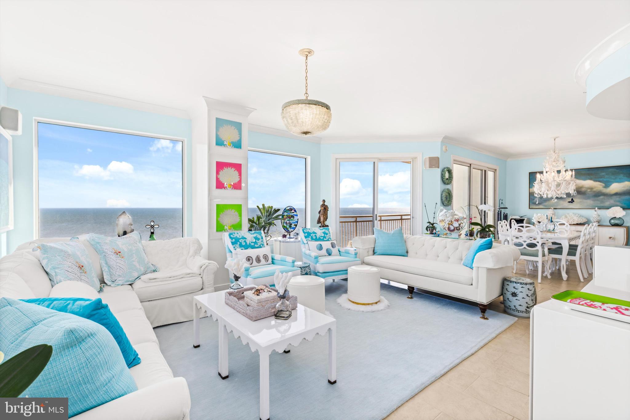 2 48th Street, Unit 1612 Ocean City, MD 21842 - Photo 14 of 90 a living room with furniture kitchen and a chandelier