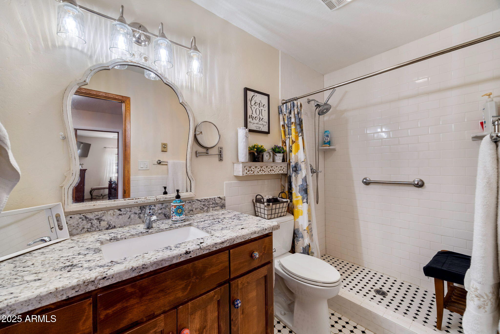 320 East 4th Avenue Eagar, AZ 85925 - Photo 20 of 38 a bathroom with a granite countertop sink toilet and shower