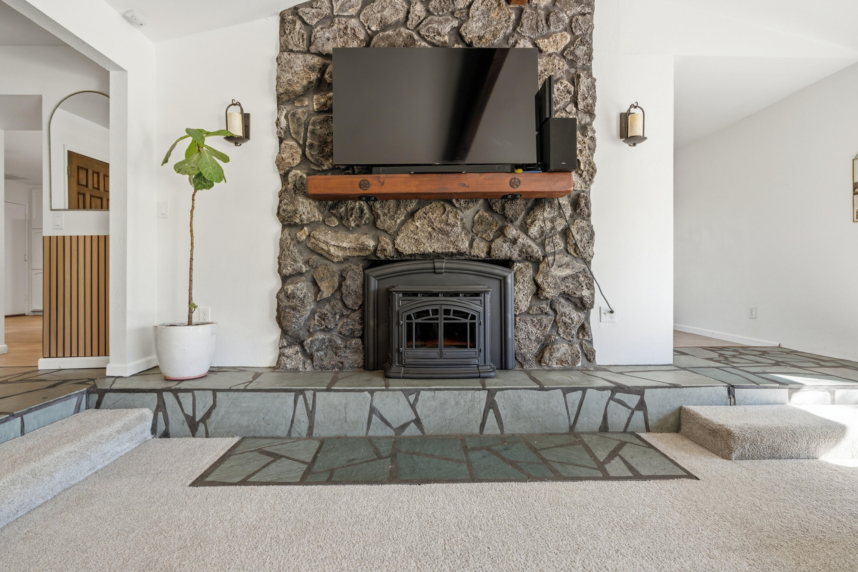 11385 Easy Street Redding, CA 96003 - Photo 14 of 55 a living room with furniture and a fireplace