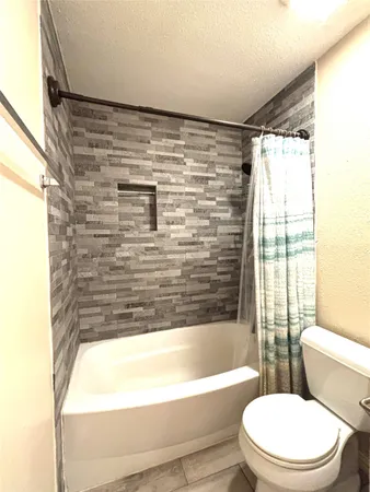 a bathroom with a toilet and a bathtub