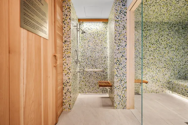 a bathroom with a shower