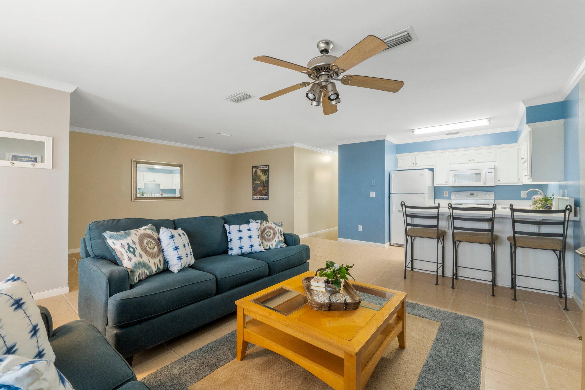 17670 Front Beach Road, Unit H6 Panama City Beach, FL 32413 - Photo 1 of 31 Living room and Open Kitchen