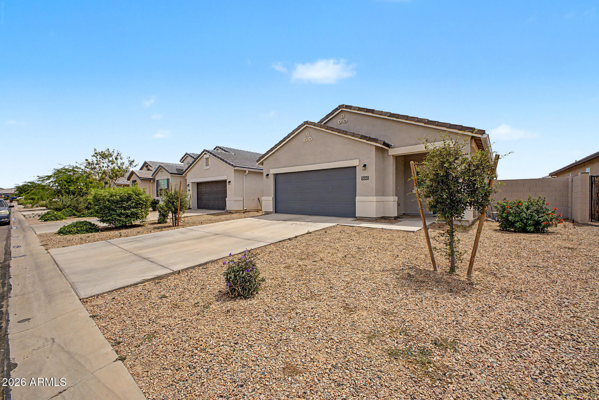 9345 Tangerine Road Florence, AZ 85132 - Photo 3 of 30 a front view of a house with a yard and garage