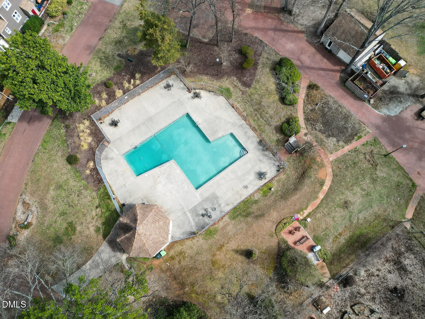 1707 Falls Church Road Raleigh, NC 27609 - Photo 17 of 64 an aerial view of a house with a yard and garden
