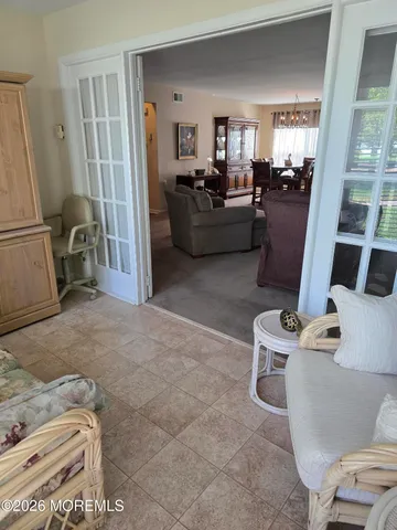 a living room with furniture and a couch