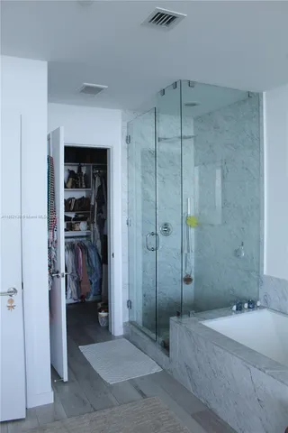 a bathroom with a shower