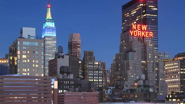 a city view with tall buildings