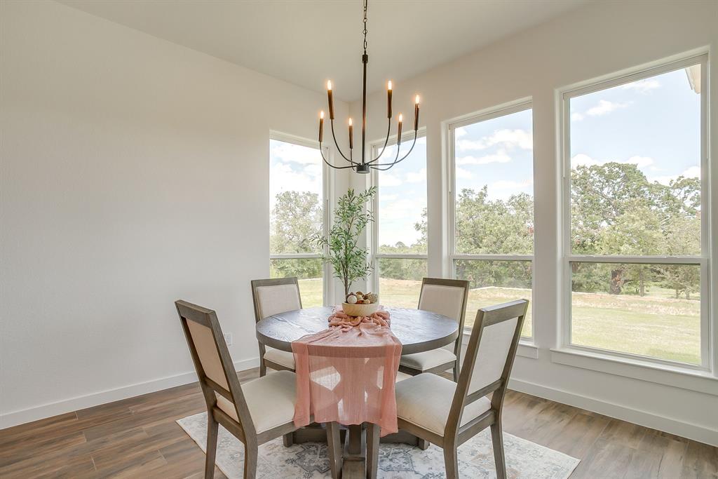 9012 Valley Oak Court Springtown, TX 76082 - Photo 17 of 40 a view of a dining room with furniture window and outside view