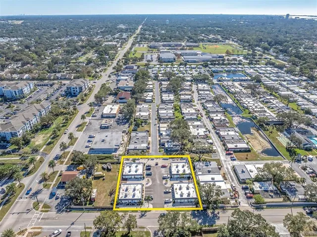 an aerial view of a city