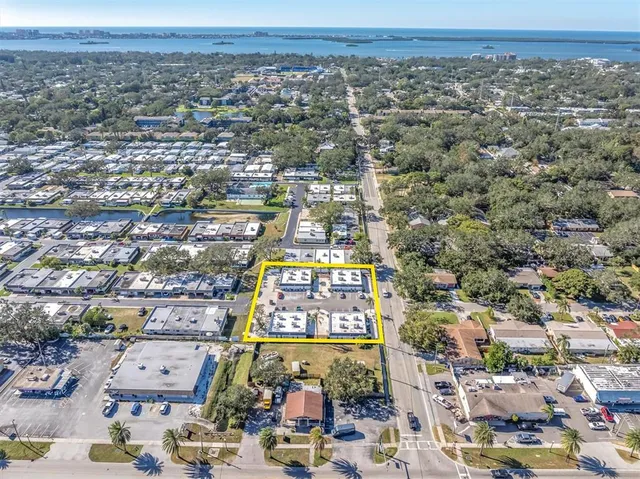 an aerial view of a city