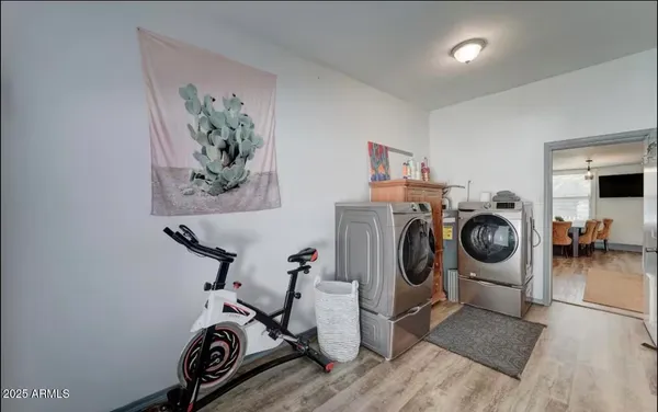 a view of a storage and utility room