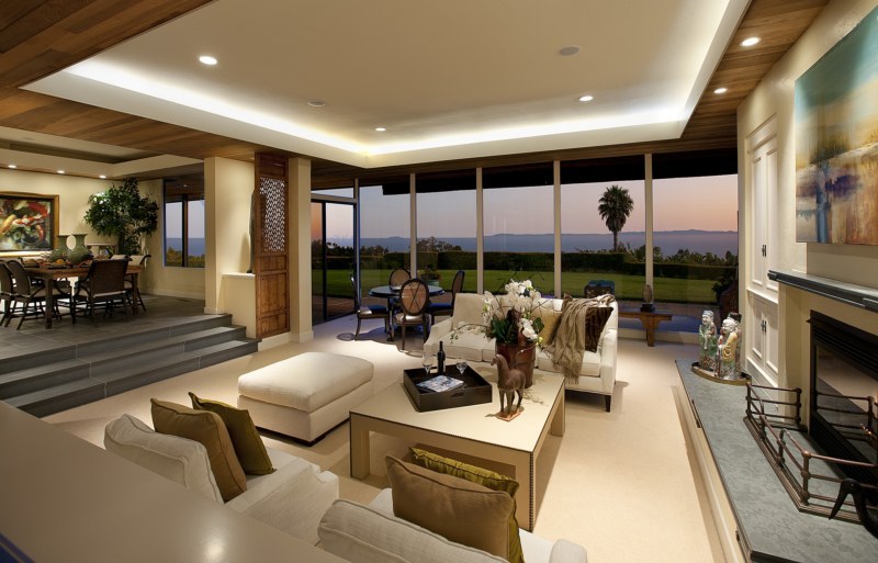 447 Lanai Road Santa Barbara, CA 93108 - Photo 3 of 10 a living room with patio furniture and a fireplace