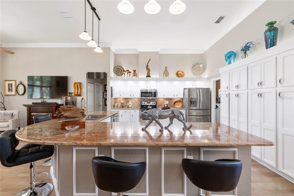 11615 Southwest 72nd Circle Ocala, FL 34476 - Photo 14 of 51 a kitchen with stainless steel appliances granite countertop a sink counter space and cabinets