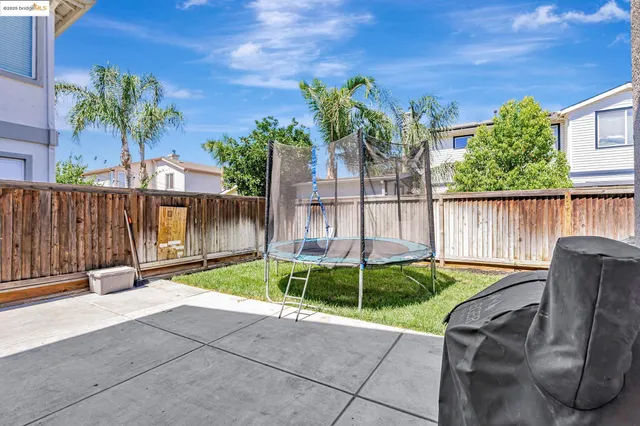 a garden view with a seating space