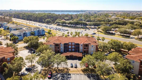 a view of a city with a houses
