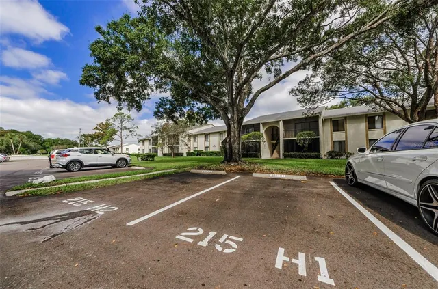 a view of an outdoor space and swimming pool