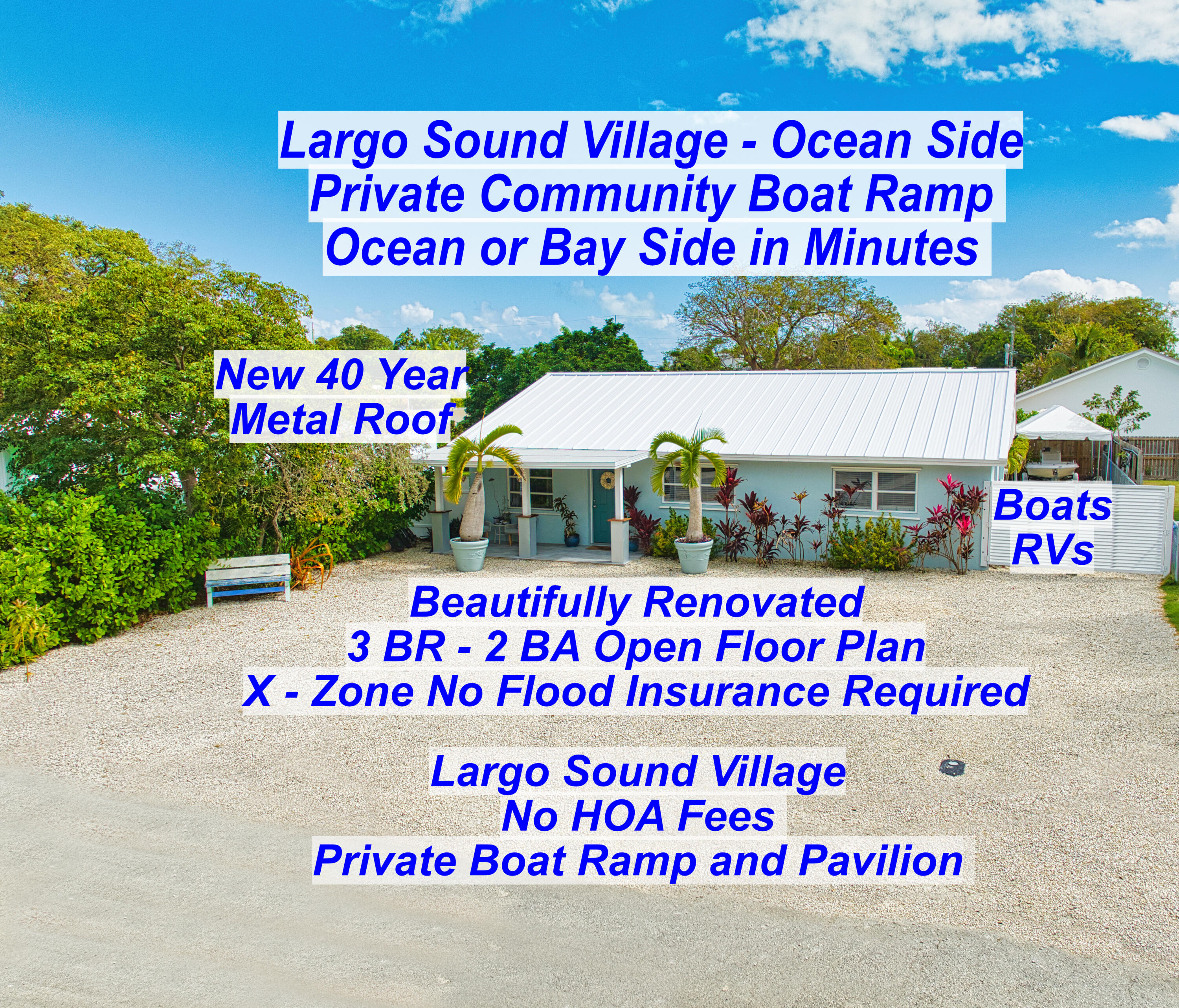 136 1st Road Key Largo, FL 33037 - Photo 2 of 45 a red sign board