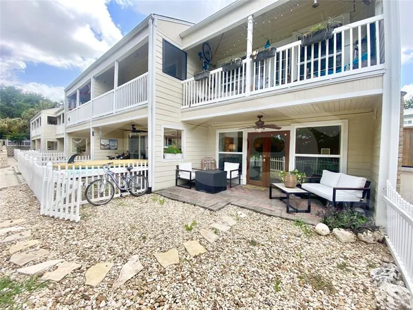 a view of a lake with houses