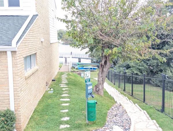 a garden view with a lake view