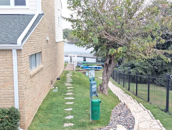 a view of a gate with a bench
