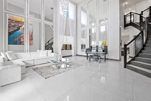 a living room with furniture