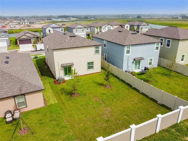 an aerial view of a house