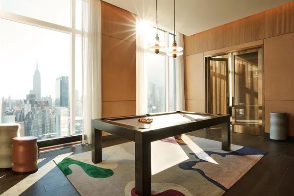 a room with furniture and a window