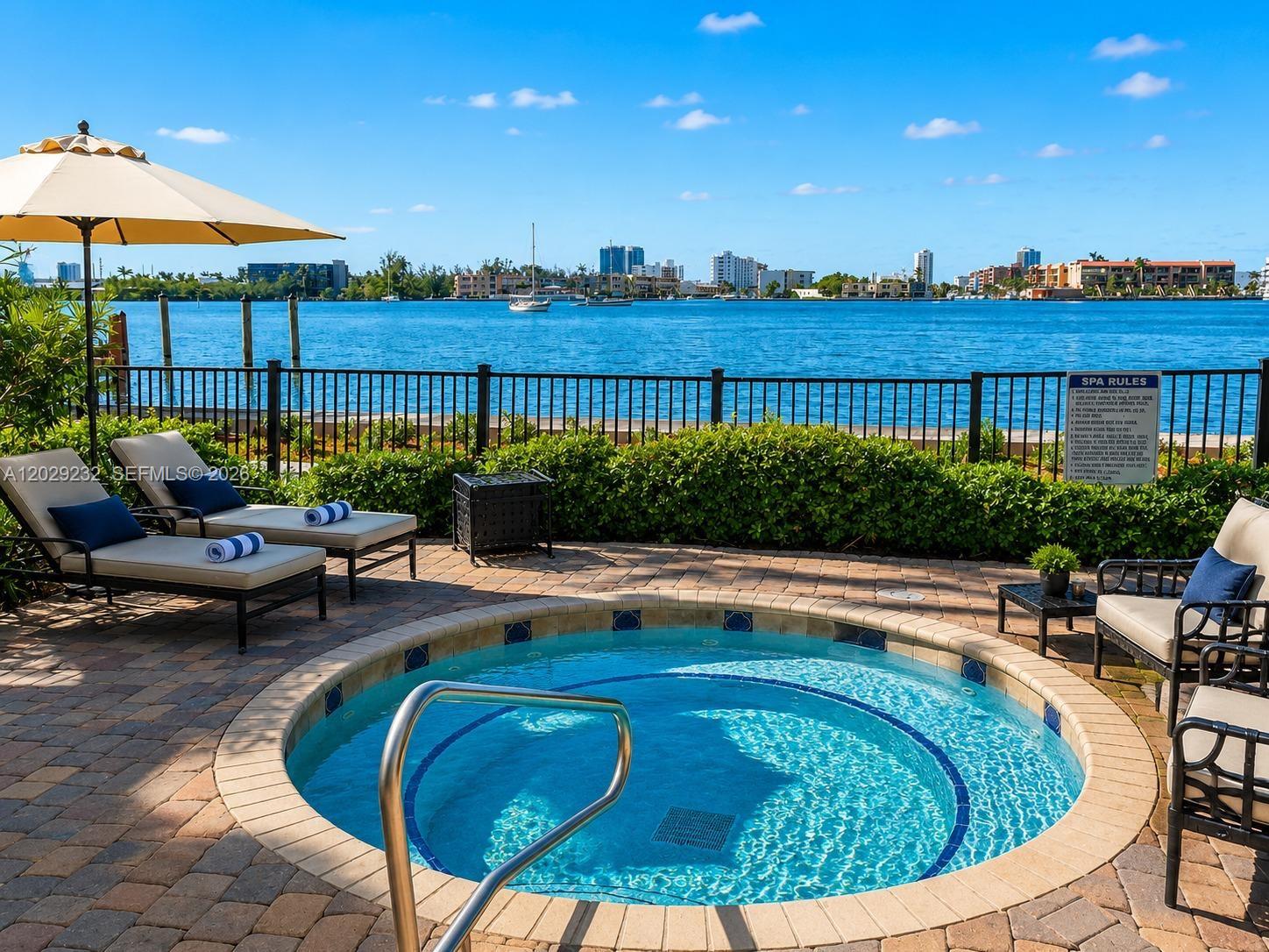 17100 North Bay Road, Unit 1605 Sunny Isles Beach, FL 33160 - Photo 39 of 52 a view of swimming pool with outdoor seating and outdoor seating