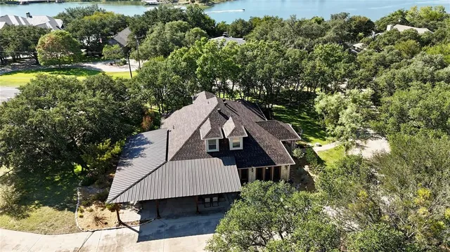 an aerial view of a house