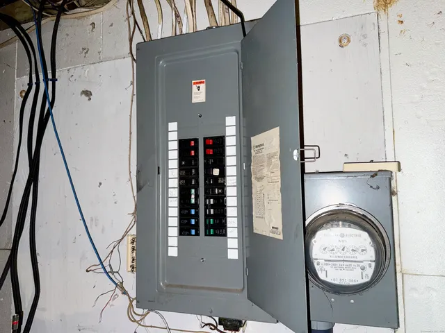 a view of a hallway with washer and dryer