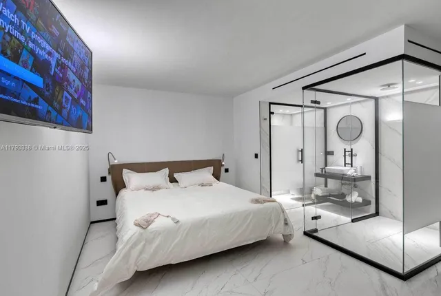 a view of a swimming pool with a patio