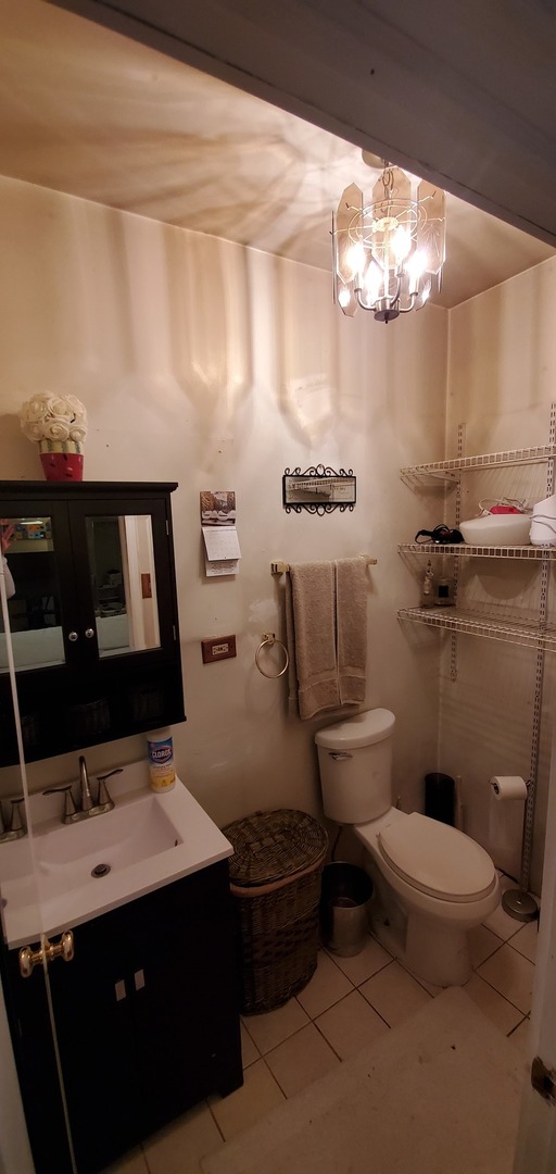 9315 South Clyde Avenue Chicago, IL 60617 - Photo 12 of 32 a bathroom with a toilet a sink and mirror