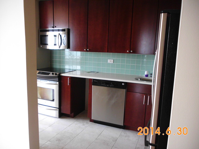 655 West Irving Park Road, Unit 4910 Chicago, IL 60613 - Photo 8 of 22 a kitchen with a stove and a microwave