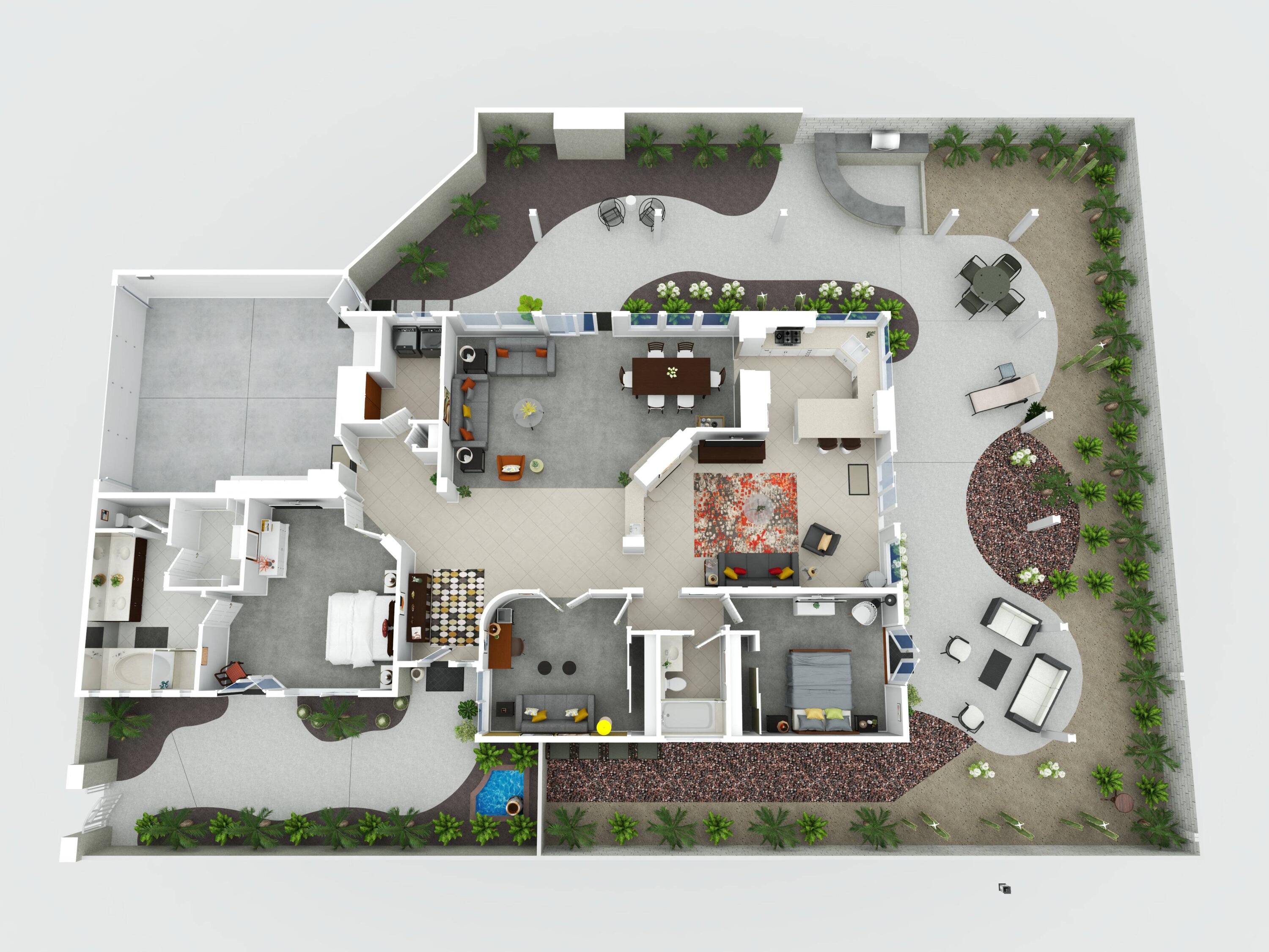 7 Florentina Drive Rancho Mirage, CA 92270 - Photo 1 of 45 an aerial view of a house with a swimming pool