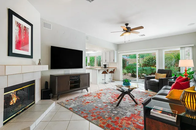 a living room with furniture