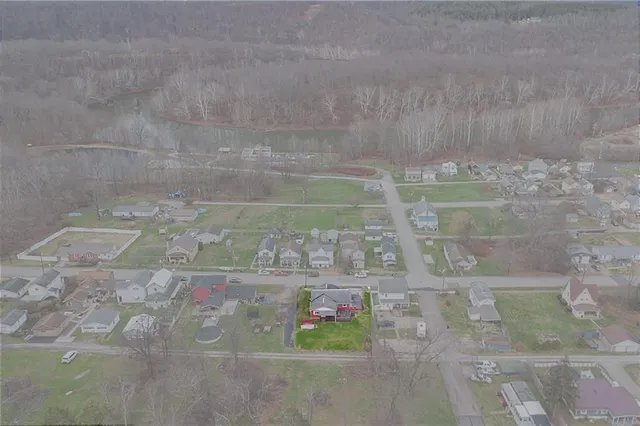a view of a black and white floor