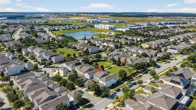 an aerial view of multiple house
