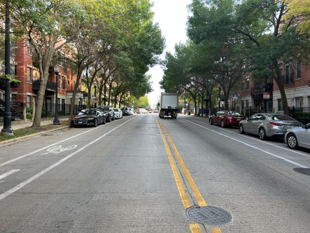 1461 South Halsted Street, Unit 1B Chicago, IL 60607 - Photo 2 of 20 a view of a city street with a parked car