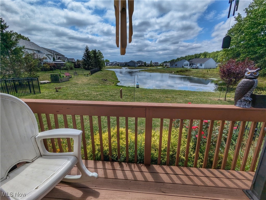 37625 Sandy Ridge Drive North Ridgeville, OH 44039 - Photo 14 of 44 Wooden deck with a water view and a yard