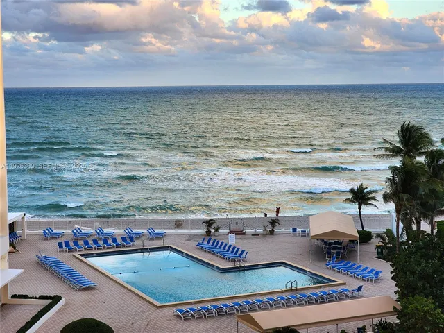 a view of outdoor space with seating area
