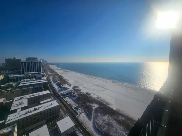 a view of a black gate