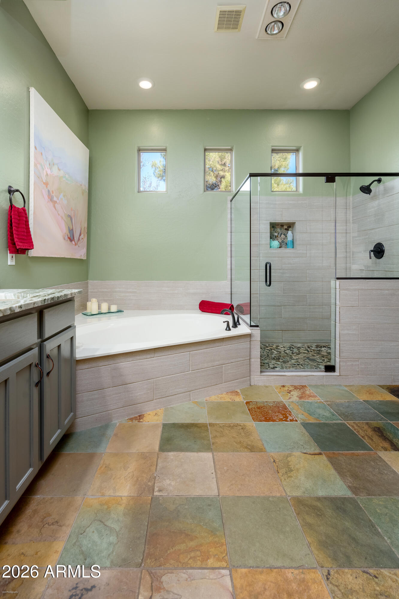 100 Rio Sinagua Sedona, AZ 86351 - Photo 25 of 43 a spacious bathroom with a tub and shower