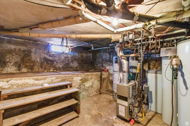 217 East 400 South Spring City, UT 84662 - Photo 42 of 71 Basement with a water softener and water heater