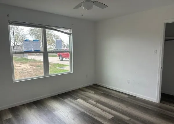 an empty room with a window