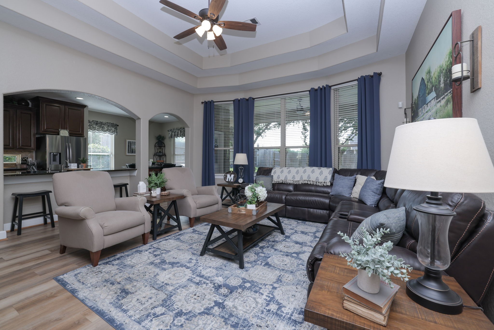 5922 Glen Lief Court Spring, TX 77379 - Photo 10 of 41 a living room with furniture and a chandelier